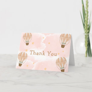 Rosa Sweet Cloud Luftballong Baby Shower Tack Kort