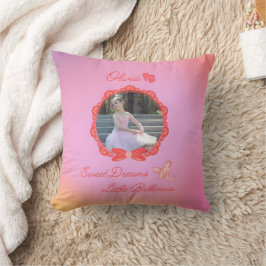Rosa "Sweet Dreams Little Ballerina" Anpassningsba Kudde