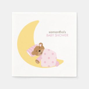 Rosa Sweet Dreams Sleeping Nalle Pappersservett