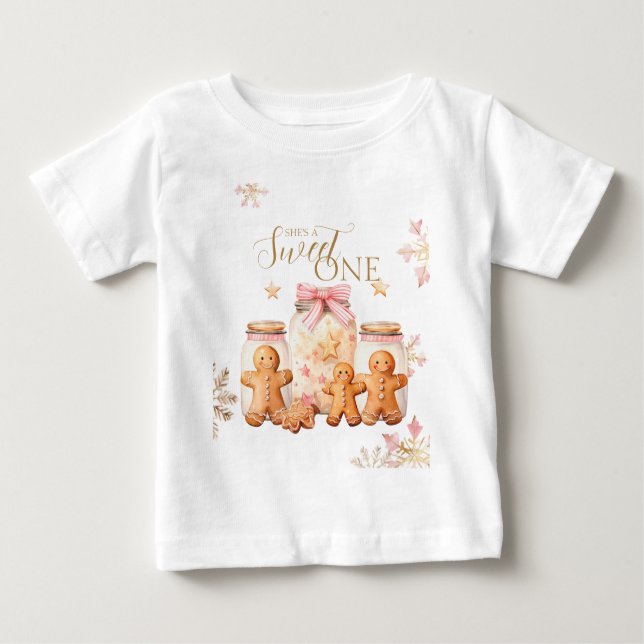 Rosa Sweet Gingertea Julafton Birthday T Shirt (Framsida)