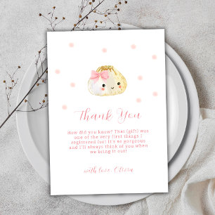 Rosa Sweet Little Dumpling Girl Baby Shower Tack Kort