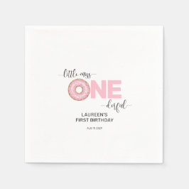 Rosa Sweet Little MI:s första födelsedag Pappersservett