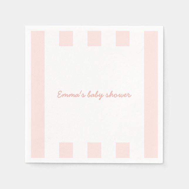 Rosa Sweet Little Peach Baby Shower Napkins Pappersservett (Framsidan)