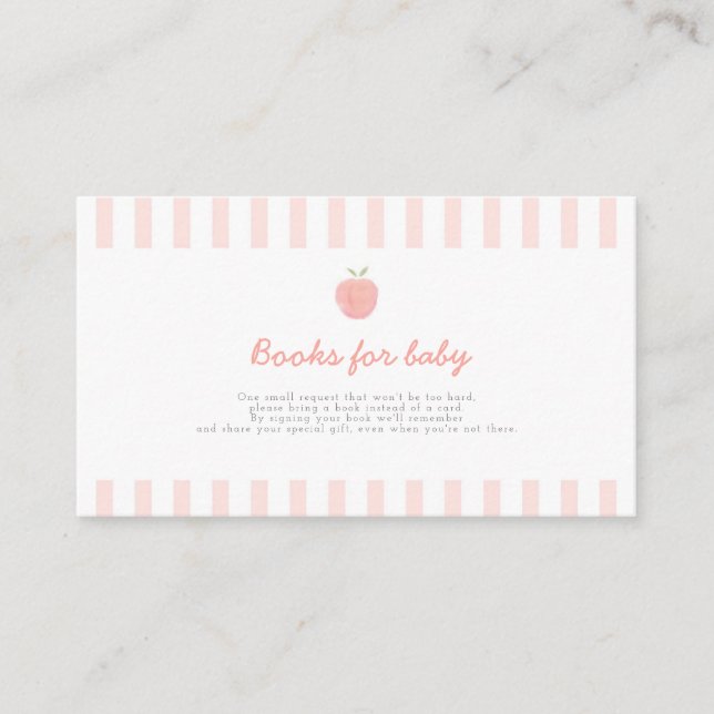 Rosa Sweet Little Peach Bokar för Baby Card Tilläggskort (Framsida)