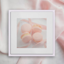 Rosa Sweet Macarons-köket poster | Macaroner