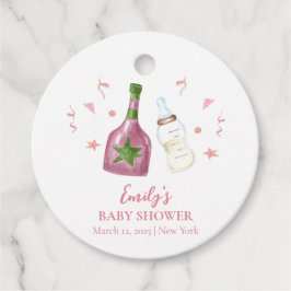 Rosa Sweet Poppin Champagne Flaskor Baby Shower Gåvor Etiketter