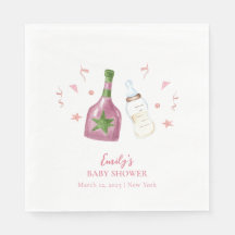 Rosa Sweet Poppin Champagne Flaskor Baby Shower