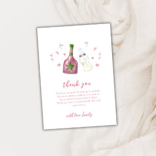 Rosa Sweet Poppin Champagne Flaskor Baby Shower Tack Kort