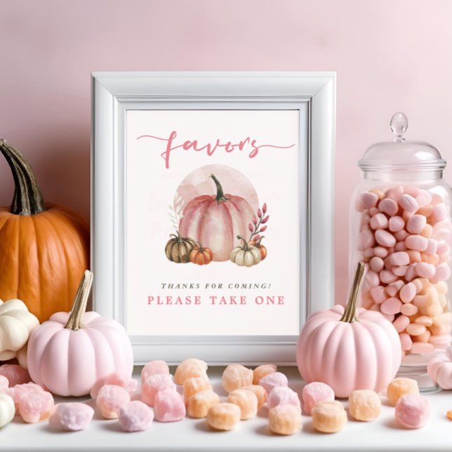 Rosa Sweet Pumpkin Flicka Shower Favors här Poster (Skapare uppladdad)