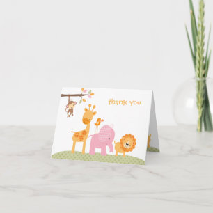 Rosa Sweet Safari Note Card Tack Kort