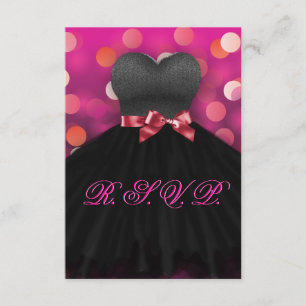 Rosa Sweet sixteen Black Dress Birthday OSA Kort