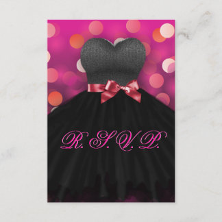 Rosa Sweet sixteen Black Dress Birthday OSA Kort