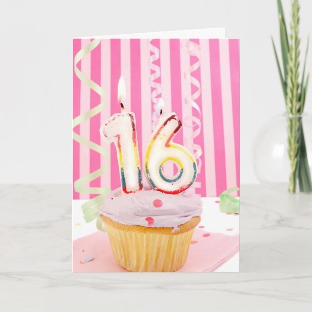 Rosa sweet sixteen kort (Framsida)
