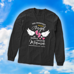 Rosa Sweetest Angel kallar mig Mamma Dotterförlust T Shirt