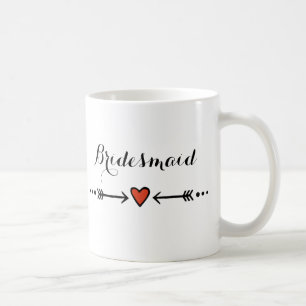 Rosa Sweethearts & Arrows Rustic Bridesmaid's Gift Kaffemugg