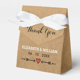 Rosa Sweethearts & Arrows Rustic Bröllop Tack Presentaskar