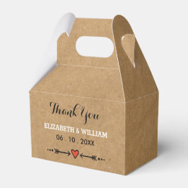 Rosa Sweethearts & Arrows Rustic Bröllop Tack Presentaskar