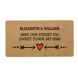 Rosa Sweethearts & Arrows Rustic Land Stil Fraktsedel