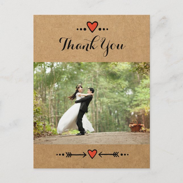 Rosa Sweethearts & Prows Land Tack 2 Vykort (Framsida)