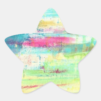 Rosa Swipe Art Stickers Stjärnformat Klistermärke