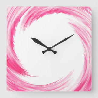 Rosa Swirl Abstrakt Art Fyrkantig Klocka