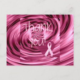 Rosa Swirl Breast Cancer Tack Vykort