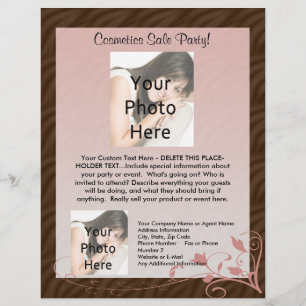 Rosa Swirl Flyer Template, Cosmetics Party Valfri