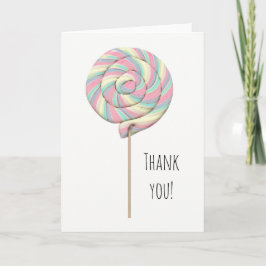 Rosa Swirl Lollipop-hälsningskort Kort