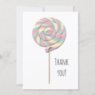 Rosa Swirl Lollipop-platta gratulationskort Kort