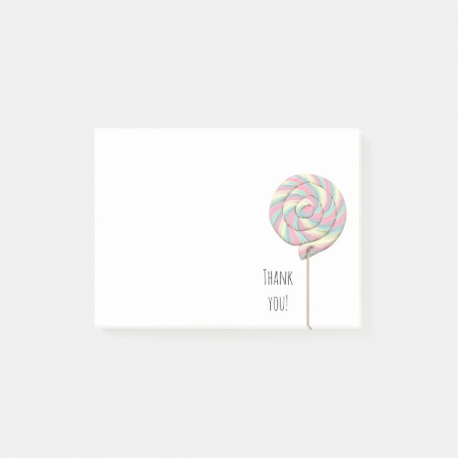 Rosa Swirl Lollipop Post-it Notes (Framsida)