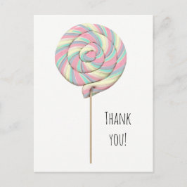 Rosa Swirl Lollipop-vykort Vykort