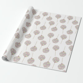 Rosa Swirl Lollipop Wrapping Papper Presentpapper