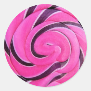 Rosa Swirl Lolly Runt Klistermärke