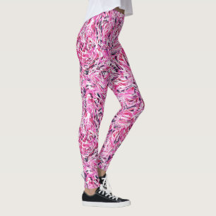 Rosa Swirl Skriv ut kvinnans benlag Leggings