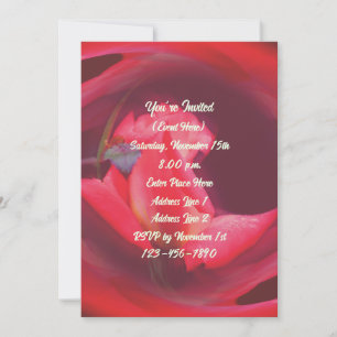 Rosa Swirling Rosenknopp Blommigt Art Party Inbjudningar