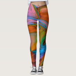 Rosa Swirls Abstrakt Leggings