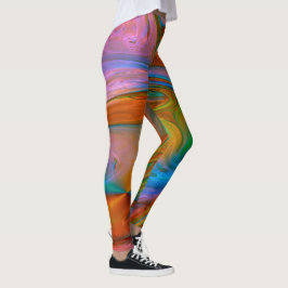 Rosa Swirls Abstrakt Leggings