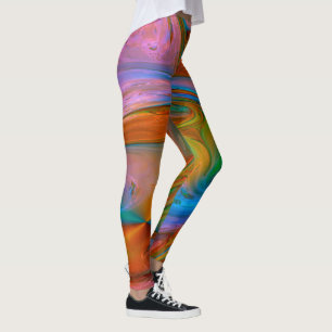 Rosa Swirls Abstrakt Leggings