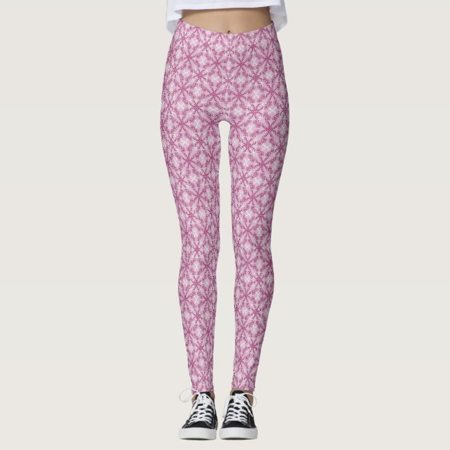 Rosa Swirls Leggings av bomull Candy (Framsida)