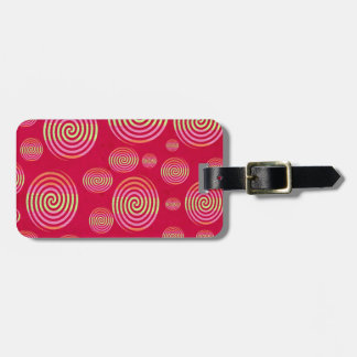 Rosa Swirls Luggage Tag Bagagebricka