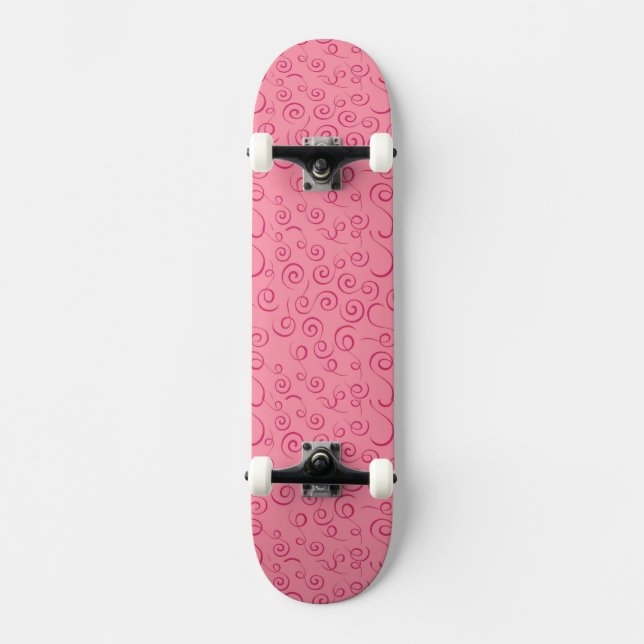 Rosa Swirls Skateboard Bräda 20 Cm (Framsida)
