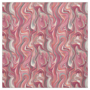 Rosa Swirls Twists Paint Pour Design Fabric Tyg