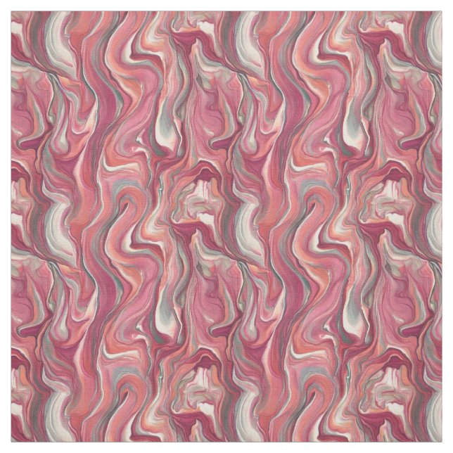 Rosa Swirls Twists Paint Pour Design Fabric Tyg (Provkarta)