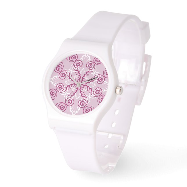 Rosa Swirls Watch Armbandsur (Vinkel)