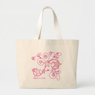 Rosa Swirly arbeten Jumbo Tygkasse