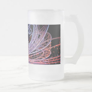 Rosa swirrt frostat ölglas