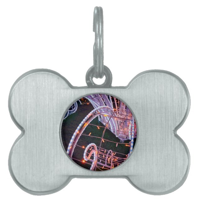 Rosa swirrt ID-bricka husdjur (Framsidan)