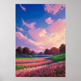 Rosa Symphony in Meadow Poster