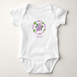 rosa syren med knoppar och blad cirkel akvarell t shirt