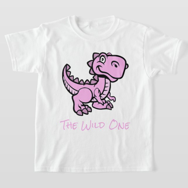 Rosa T Rex Dinosaur Personlig Namn Shirt (Laydown)